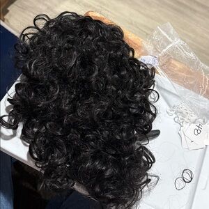 # 39 - Human Hair Curly Black Hair pony ext.